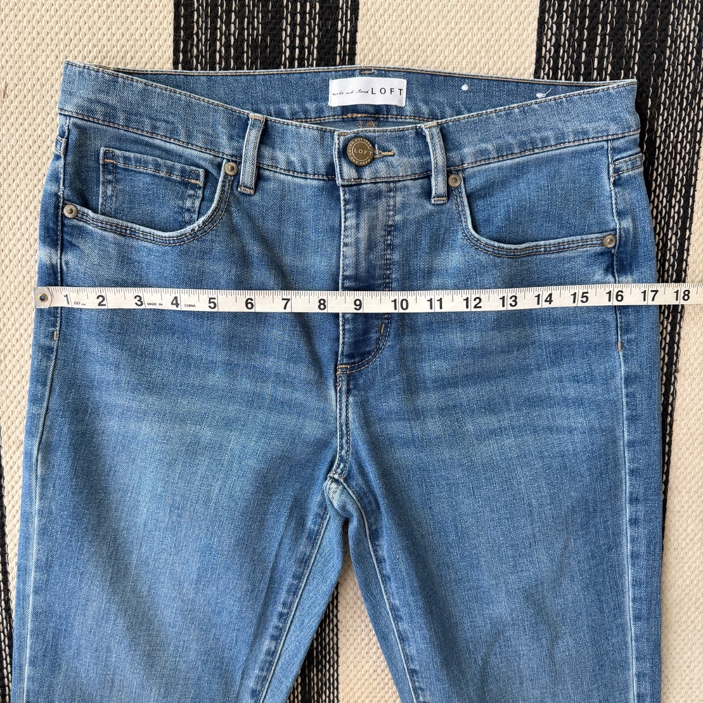 LOFT Women Skinny Crop Light Blue Slim Pocket Denim Jeans Size 28/6 - Picture 9 of 10